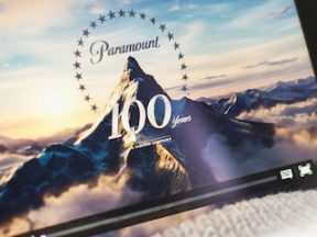 Paramount+ movie streaming on a tablet