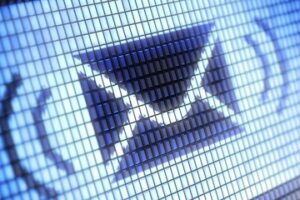 Illustration of an envelope on a computer screen