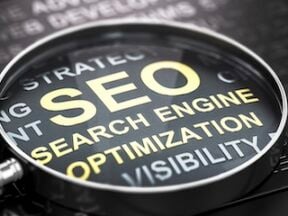 Illustration of "S E O" under a magnifying glass