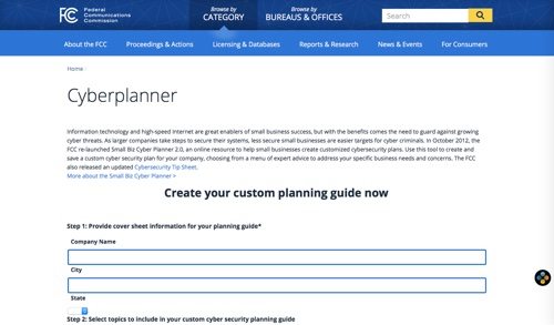 FCC Cyber Planner