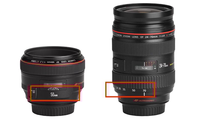 Photo from PhotographyLife.com of a fixed lens and a variable (zoom) lens. Photo from PhotographyLife.com of a fixed lens and a variable (zoom) lens.