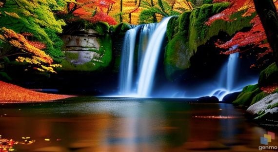 Screenshot of the waterfall image from Genmo Screenshot of the waterfall image from Genmo
