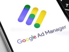 Google Ad Manager logo on a smartphone screen