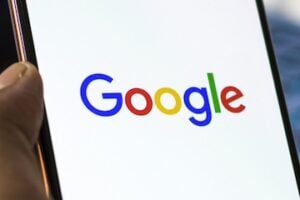 Google logo on a smartphone