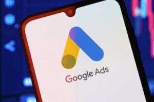 Google Ads logo on a smartphone screen