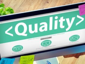 The word "Quality" on a computer screen