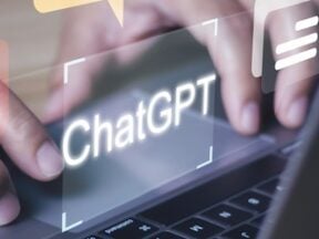 Illustration of the word "ChatGPT" on a laptop keyboard