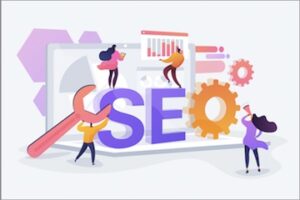 Illustration of SEO concepts with letters S E O