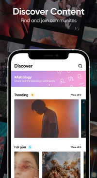 Home page of Hive Social on a mobile screen Home page of Hive Social on a mobile screen