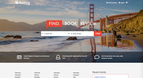 Home page of Hotfrog