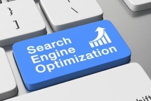 Illustration of a keyword with "Search Engine Optimization" on the return key