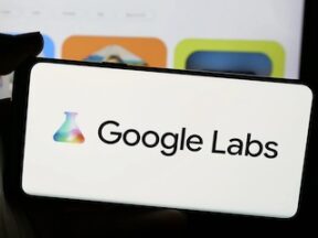 Google Lab's logo on a smartphone
