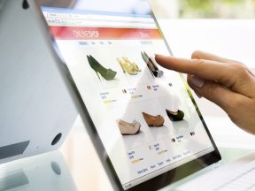 Photo of an ecommerce site on a computer tablet