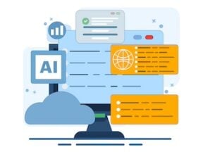 Illustration of an AI concept superimposed on a computer screen