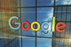 Google logo on the side of a building