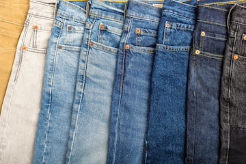 Photo of used jeans on a table