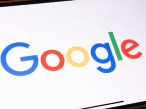 Google logo on a computer tablet