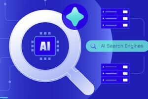 Illustration of an AI search concept