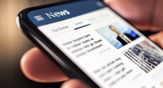 Hypothetical news site on a smartphone