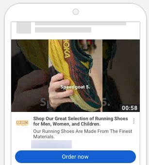 Sample in-feed ad for running shoes Sample in-feed ad for running shoes