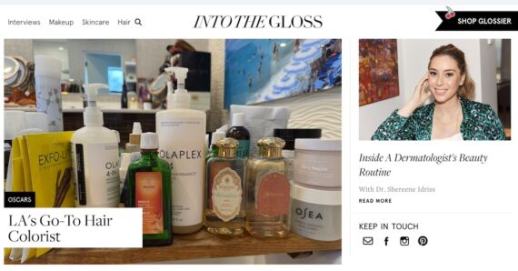 Screenshot of "Into the Gloss" home page