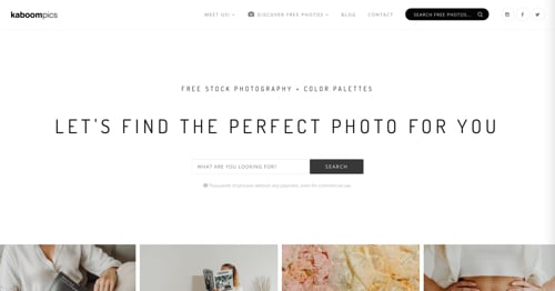Screenshot of Kaboompics home page. Screenshot of Kaboompics home page.