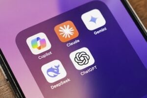 Five genAI icons on a smartphone screen