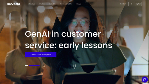 Screenshot of Konecta's homepage. 