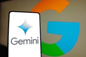 December 6, 2023, Brazil. In this photo illustration, the Google Gemini logo is displayed on a smartphone screen. The tool was launched by Google as its new multimodal artificial intelligence (AI) model