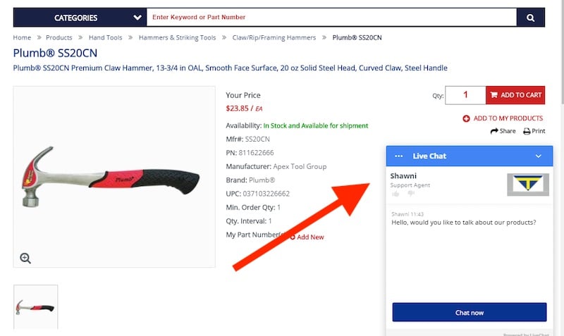 Business buyers often have complex questions about products, delivery, payment terms, and more. Live chat is critical for B2B ecommerce success.