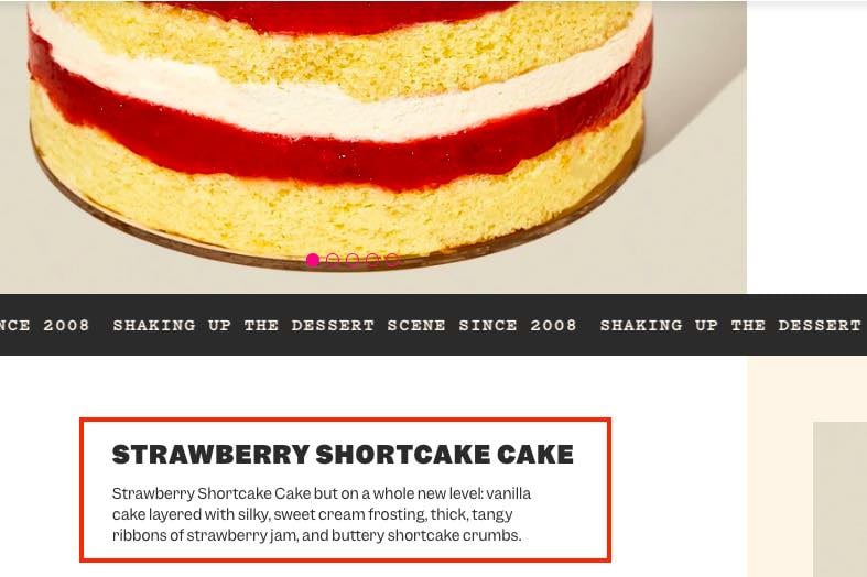 Screenshot of strawberry shortcake product page Screenshot of strawberry shortcake product page