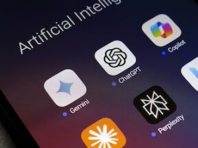 The Google Gemini, ChatGPT, Microsoft Copilot, Claude by Anthropic, Perplexity and Bing apps logos is displayed on the screen of a smartphone, in Reno, United States, on November 21, 2024