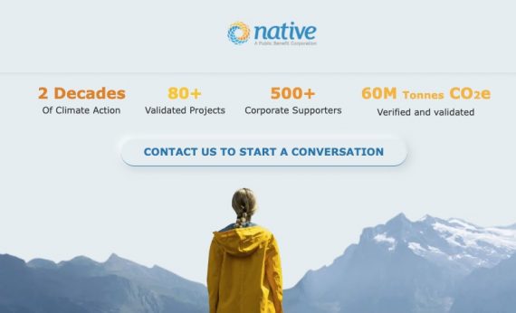 Screenshot of Native.eco home page. Screenshot of Native.eco home page.