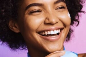 Image from Shopline of a female laughing