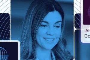 Image from Sovos of a female in a digital setting