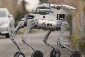 Screenshot from Rivr of a delivery robot