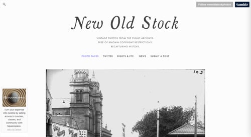Screenshot of New Old Stock home page. Screenshot of New Old Stock home page.