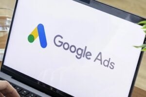 Google Ads logo on a laptop screen