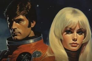 Screenshot of AI generated characters from Science Fiction Classics' Facebook store