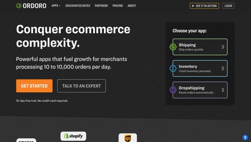 Ordoro home page Ordoro home page