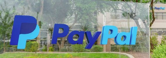 Image of a PayPal exterior sign in front of one of its office buildings