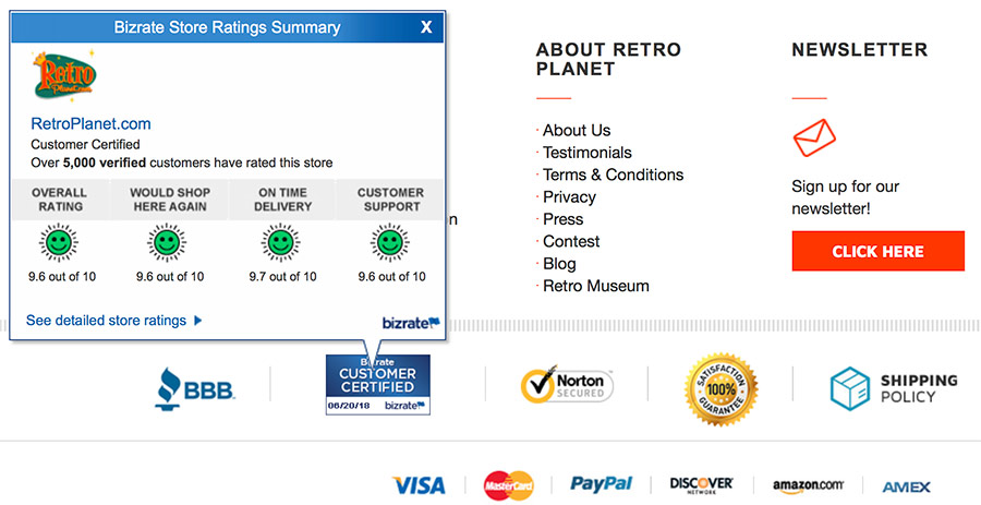 Show off awards, certifications and ratings.