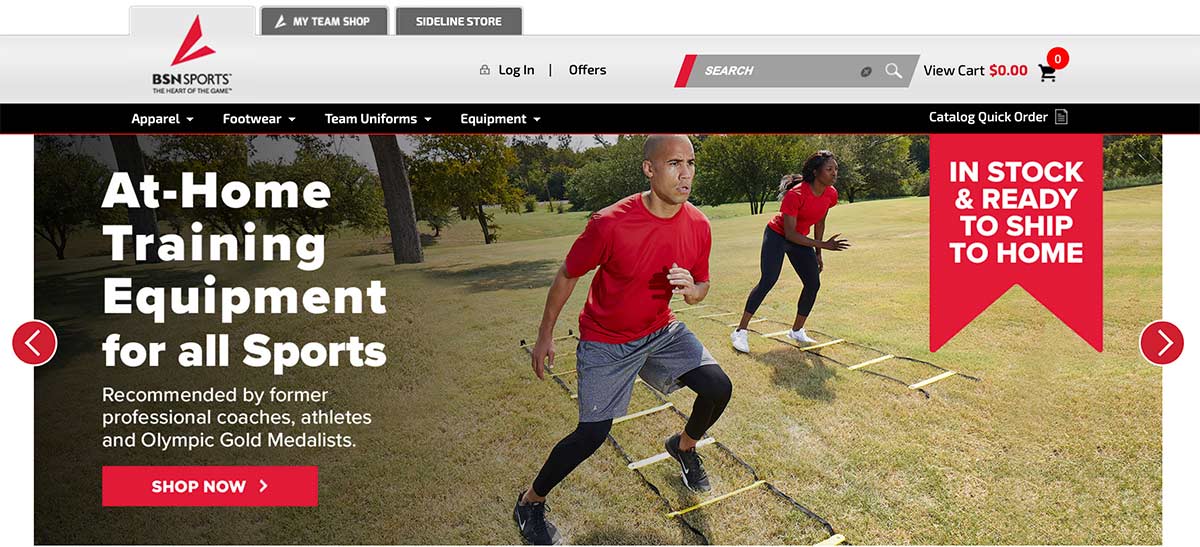BSN Sports home page Image of a couple training in their backyard.
