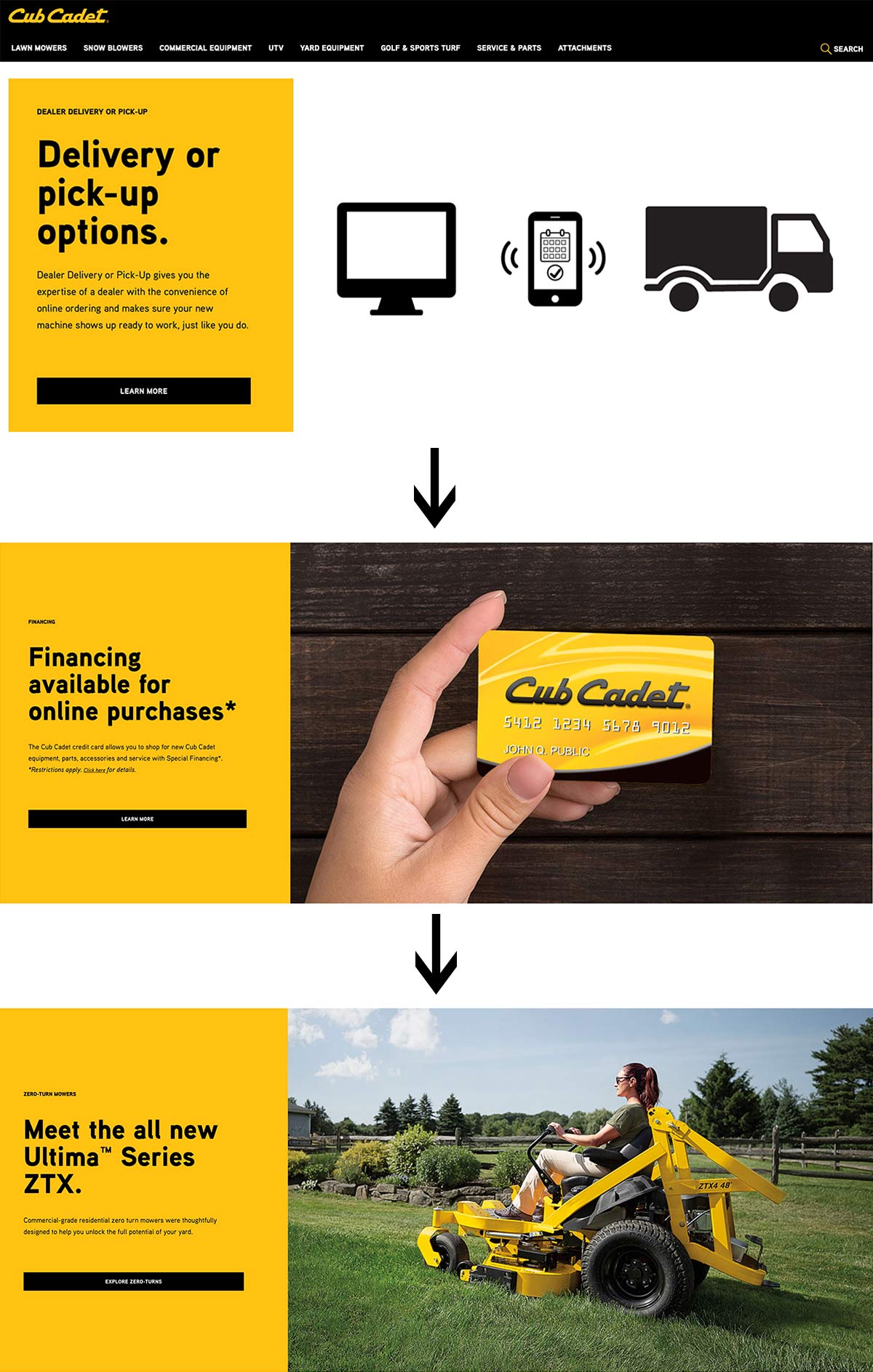 Cub Cadet breakout of slides for delivery and financing Cub Cadet breakout of slides for delivery and financing