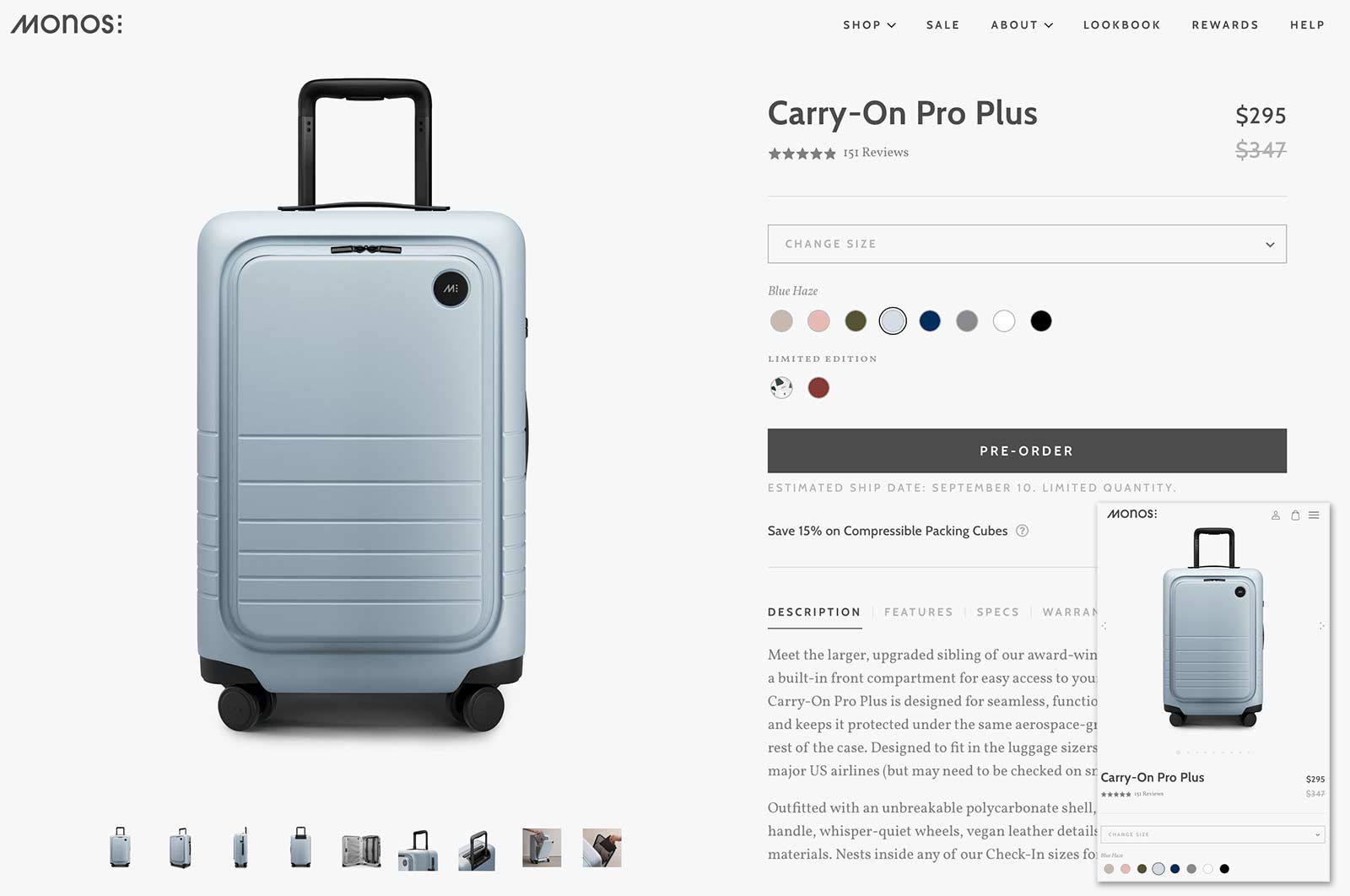 Monos carry on luggage Monos carry on luggage