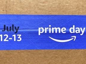 Photo of an Amazon delivery box with Prime Day 2022 label on it