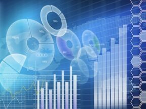 Illustration of a rising graph next to digital concepts