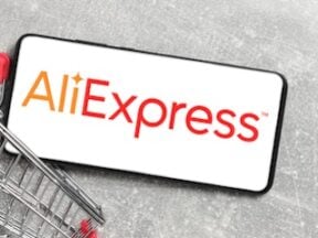 AliExpress logo on a smartphone screen