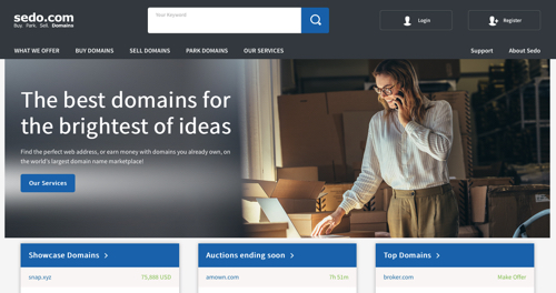 Home page of Sedo Home page of Sedo