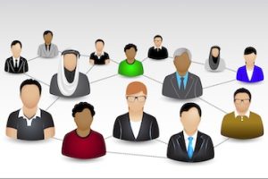 Illustration of connection people across a network